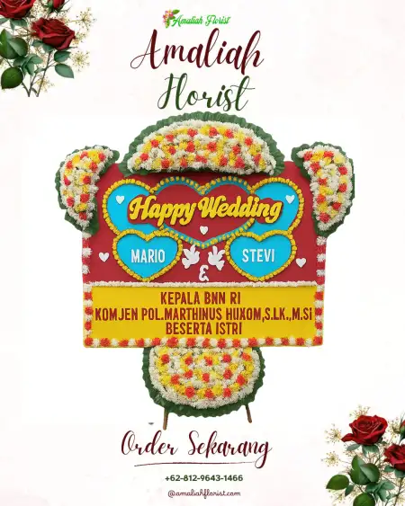 Papan Bunga Pernikahan Tiban Baru